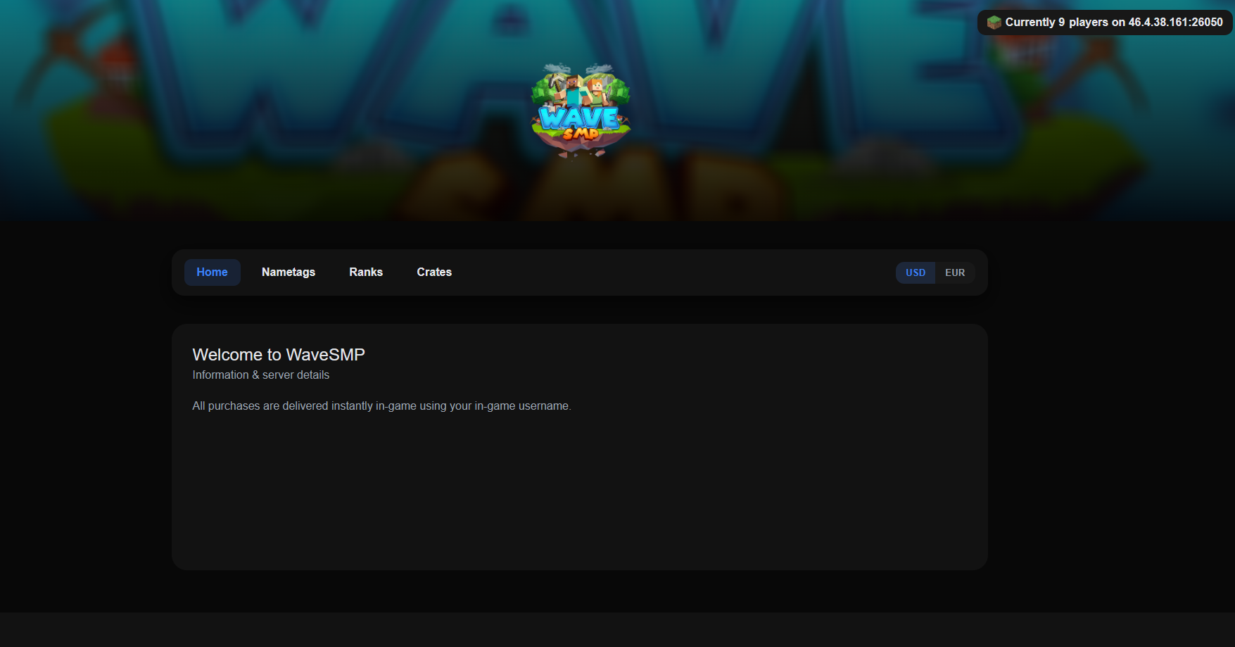 WaveSMP Shop Page